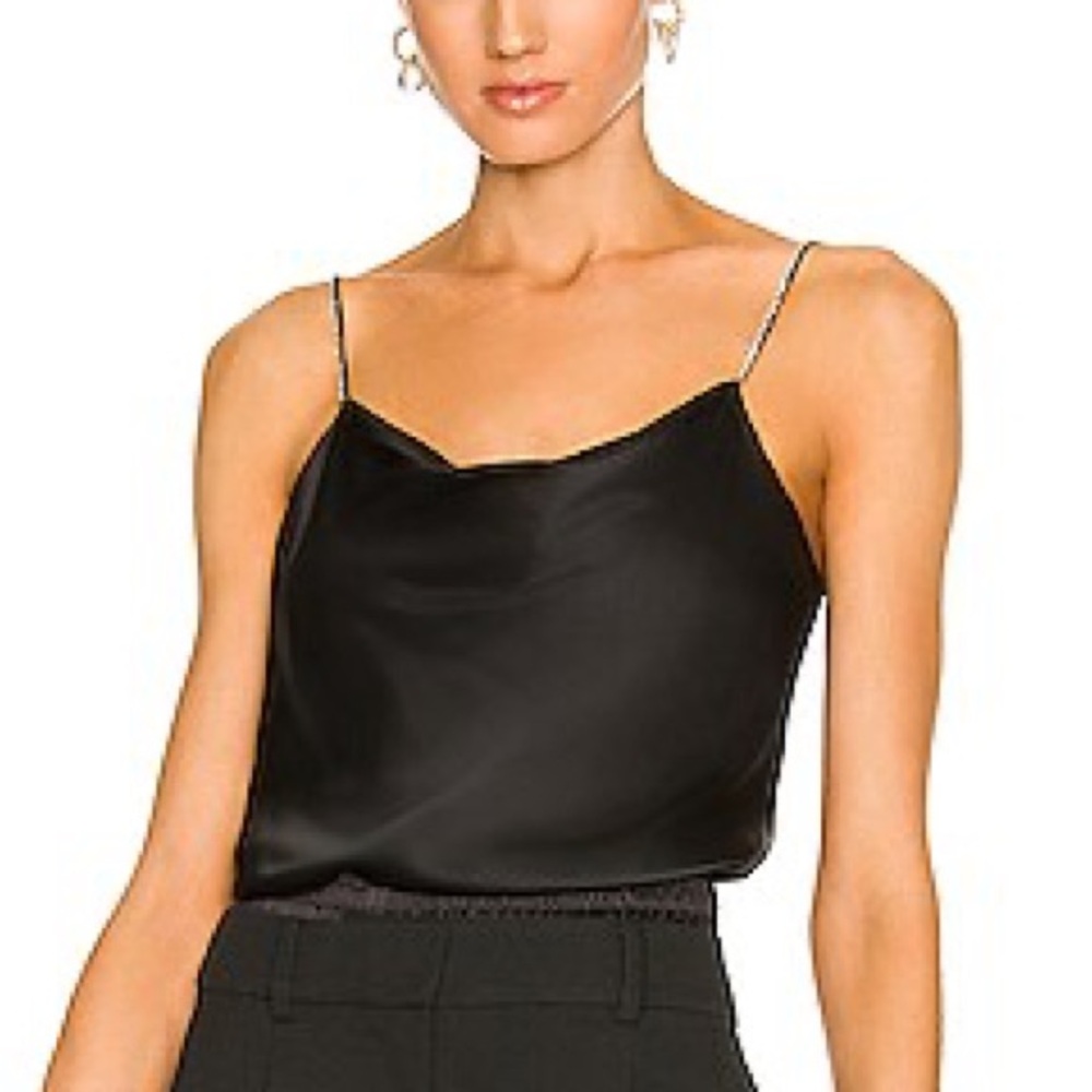 Cinq a Sept Marta Rhinestone Cami in Black